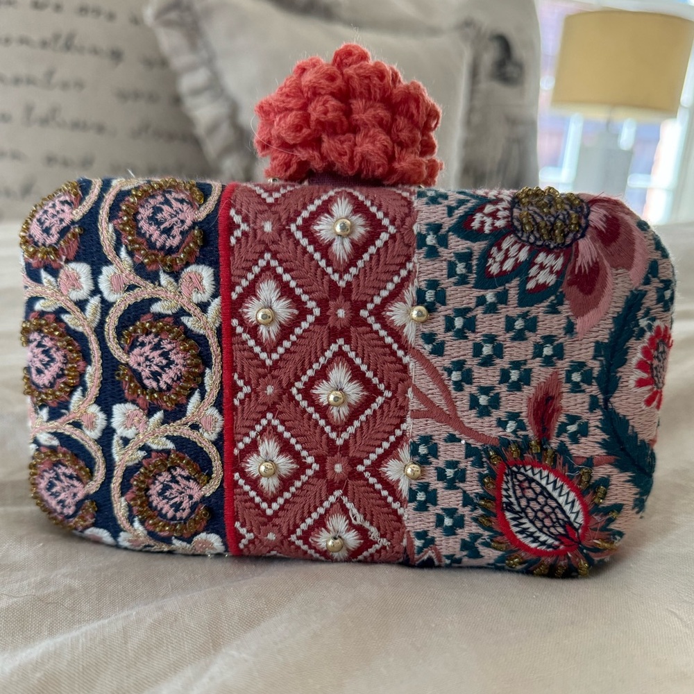 NWT Anthropologie Patchwork Boho Clutch Crossbody